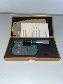 MITUTOYO 510-101 INDICATING MICROMETER, 0-25MM RANGE,  0.001MM GRADUATION