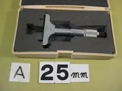 MEASUREMENT RANGE: 0-25MM MITUTOYO DEPTH MICROMETER USED A JAPAN