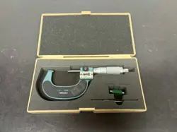 MITUTOYO 193-212 OUTSIDE MICROMETER W/ WRENCH & CALIBRATION BLOCK -SEE PICTURES