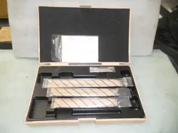 MITUTOYO 129-127 DEPTH MICROMETER MEASURING RODS, WRENCHES, CASE; NO MICROMETER