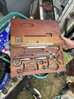 MITUTOYO TOOL KIT IN MAHOGANY BOX 950-906  (MISSING ONE OR 2 ) EXTREMELY RARE