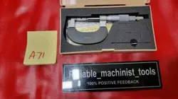MITUTOYO 122 125 BLADE OD  OUTSIDE MICROMETER 0 TO 1 IN .0001 , 0.015 THICKNESS