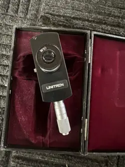 UNITRON MIRCOSCOPE OPTICS W10 WITH MITUTOYO MICROMETER 0-.5