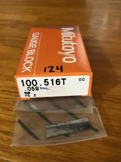 NEW MITUTOYO .059 INCH STEEL GAUGE BLOCK,    GRADE FS 2