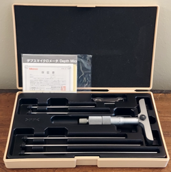 VTG MITUTOYO DEPTH MICROMETER SET 129-132 DMC 4-6 IN MADE IN JAPAN