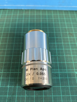 MITUTOYO M PLAN APO 2X 0.055 8/0 F=200 INFINITY CORRECTED OBJECTIVE LENS