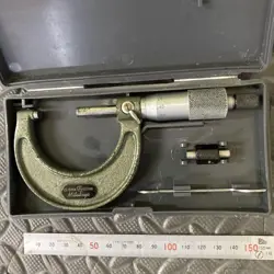 MITUTOYO 25-50MM MICROMETER 0.01MM ACCURACY WITH CALIBRATION ADAPTER CASE