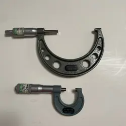 MITUTOYO NO 103-218 & NO 103-135 MECHANICAL OUTSIDE MICROMETER 0-1 & 3”-4” .0001