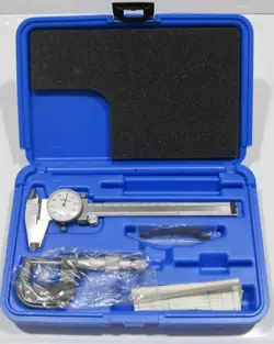 MICROMETER AND DIAL VERNIER CALIPER IN HARD PLASTIC CARRY CASE