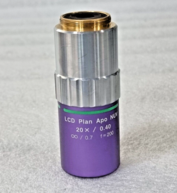MITUTOYO LCD PLAN APO NUV 20X / 0.40 ∞ /0.7 F=200 MICROSCOPE OBJECTIVE LENS