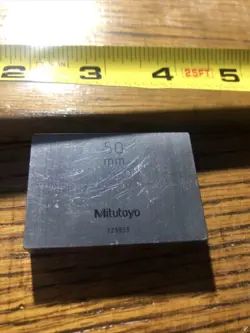 50MM MITUTOYO STEEL RECTANGULAR GAUGE GAGE BLOCK MACHINIST MEASURING TOOL PART