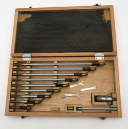 MITUTOYO # 141-106 ID INSIDE METRIC MICROMETER SET, 50MM 300MM X .01MM LN