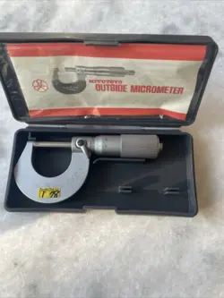 VINTAGE MITUTOYO TOOLS 0-1” OUTSIDE MICROMETER, .0001”, JAPAN IBM TAG