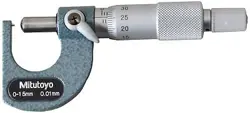 MITUTOYO 115-201 SERIES 115 TUBE MICROMETRE  SPHERICAL ANVIL AND SPINDLE