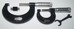 STARRETT 436-1 AND 2 CARBIDE FACE MICROMETERS W MITUTOYO STD, 0-2