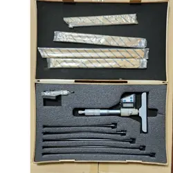 MITUTOYO 329-511-30 DMC100-150DM DEPTH GAUGE MICROMETER FULL SET IN CASE