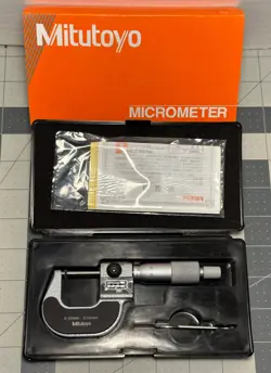MITUTOYO 193-111 DIGIT OUTSIDE MICROMETER RATCHET STOP 0-25MM RANGE, 0.001MM...