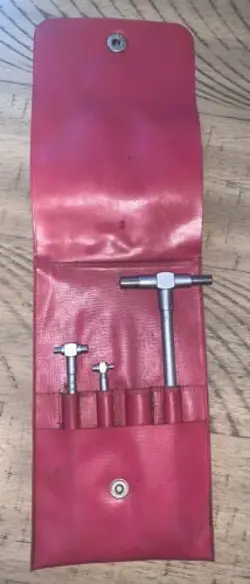 MITUTOYO TELESCOPING GAGE SET MISSING MISSING GAGE B , CASE INCLUDED