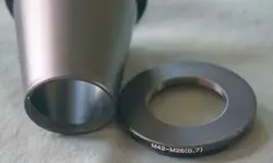 M26 THREAD FOR NIKON BD MITUTOYO OBJECTIVE TO M42 X1MM CONE AND FLAT ADAPTER
