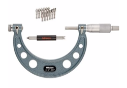 MITUTOYO 126-904 SCREW THREAD MICROMETER W/ ANVIL-SPINDLE TIPS 3-4