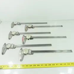 MITUTOYO MACHINIST DIAL CALIPERS 505 SERIES MIXED LOT OF 6 FOR PARTS OR REPAIR
