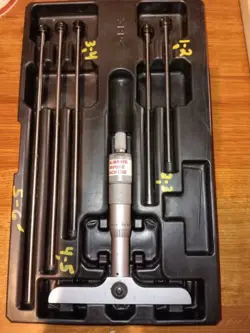 MITUTOYO 129-132 DEPTH MICROMETER. 001 INCREMENTS. 0-6