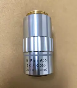 USED MITUTOYO M PLAN APO 2X 0.055 BRIGHT FIELD MICROSCOPIC OBJECTIVE