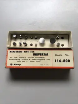 MITUTOYO 116-800 UNIVERSAL MICROMETER TIPS THREAD TIPS FOR INTERCHANGEABLE MIC.
