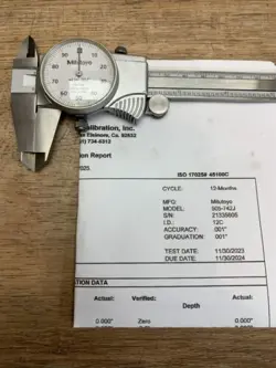 MITUTOYO 505-742J 6” DIAL CALIPER   GOOD COND