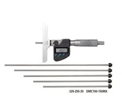 NEW MITUTOYO DEPTH MICROMETER 329-250-30 DMC100-150MX WITH 6 RODS