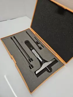 MITUTOYO DEPTH MICROMETER NO. 129142 W/ACCESSORIES  & CASE