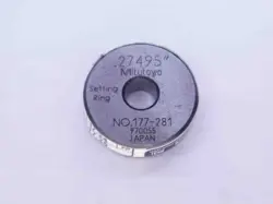 MITUTOYO .27495 MASTER PLAIN BORE RING GAGE .2813 -.0063 9/32 7 MM SET 177-281