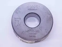 MITUTOYO .65023 MASTER PLAIN BORE RING GAGE .6563 -.0061 21/32 .6500 SET 177-182