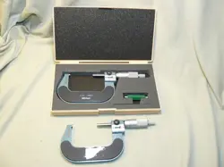 LOT OF TWO MITUTOYO MICROMETERS #193-213 FOR PARTS, REPAIR, ADJUSTMENT