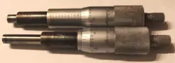 PAIR OF MITUTOYO MICROMETER HEADS, .0001