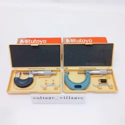 MITUTOYO OUTSIDE MICROMETER SET OF 2 M310-25 M110-50 0.01MM FROM JAPAN