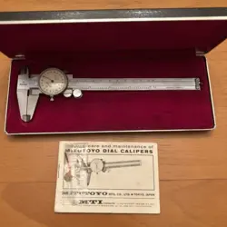 MITUTOYO 001  NO-505-629 STEEL DIAL CALIPER IN FELT CASE