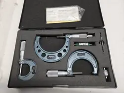 MITUTOYO 103-922 0-3 OD MICROMETER SET MACHINE TOOL ALL CERTIFIED W MASTER .0001