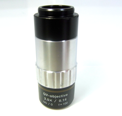 MITUTOYO QV-OBJECTIVE 2.5X / 0.14  ∞/0 F=100 MICROSCOPE OBJECTIVE