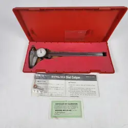 MITUTOYO DIAL CALIPER M.N. 84 WITH CALIBRATION CERTIFICATE & CASE