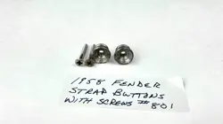 1958 FENDER STRAP BUTTONS MOUNTING SCREWS #801 ORIGINAL VINTAGE PARTS 1959 -1969
