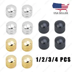 1-4 PCS DOME METAL GUITAR 6MM SHAFT VOLUME TONE KNOBS FOR FENDER SQ TELE STRAT
