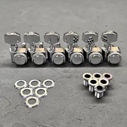 90'S SCHALLER CHROME LOCKING TUNERS SET FOR FENDER STRAT / TELE ELECTRIC GUITAR