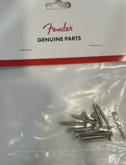12 USA FENDER GUITAR BASS BRIDGE & STRAP BUTTON MOUNTING SCREW OVAL HEAD CHROME