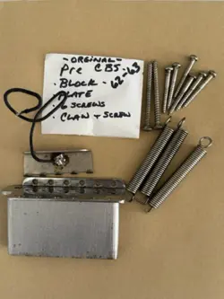 1962 FENDER BRIDGE PLATE, BLOCK AND MORE