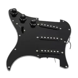ELECTRIC GUITAR LOADED PICKGUARD PICKUPS REPLACEMENT FOR FENDER STRAT BLACK