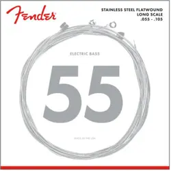 FENDER 9050M STAINLESS STEEL FLATWOUND 4-STRING BASS GUITAR STRINGS, .055-.105