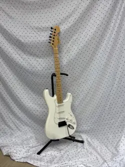 White Electric Guitar Assembled From Mostly Fender Parts.  ST Style