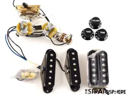 FENDER AMERICAN PROFESSIONAL II STRAT V MOD HSS PICKUPS POTS KNOBS SWITCH BLACK!