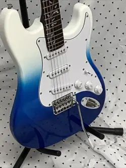 Blue/White Electric Guitar Assembled From Mostly Fender Parts.  ST Style